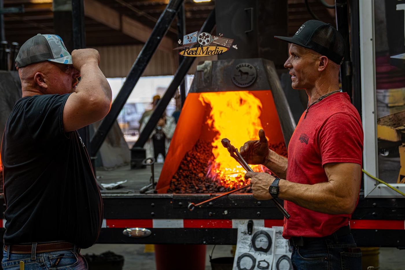 Blacksmith working at the forge