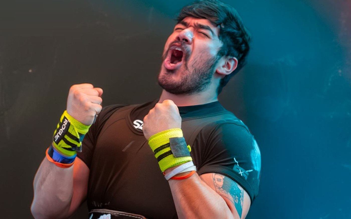 A lifter celebrating at the West Texas Classic